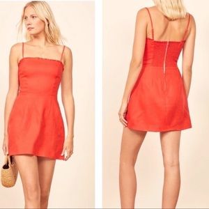 Reformation Ava Linen Dress in Hot Day size 6